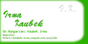 irma kaubek business card